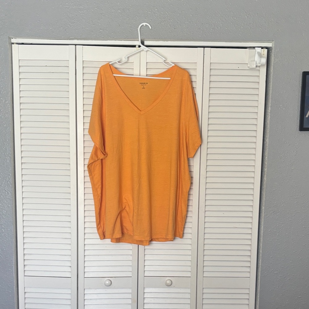 Torrid Bright Orange V-Neck T-shirt